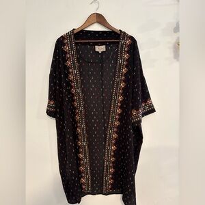 Miss me black orange red kimono | fall fashion | long duster kimono beach resort